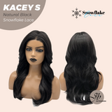 JBEXTENSION 20 Inches Natural Black Pre-Cut Snowflake Lace Frontlace Glueless Wig KACEY S NATURAL BLACK【PERMATEASE】【BENDY EAR TABS】- M/L