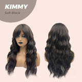 JBEXTENSION 24 Inches Soft Black Body Wave With Bangs Wig KIMMY SOFT BLACK