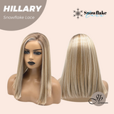 JBEXTENSION 16 Inches Blonde Straight Pre-Cut Side Part Snowflake Lace Frontlace Glueless Wig HILLARY SNOWFLAKE【BENDY EAR TABS】- M/L
