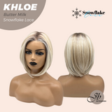 JBEXTENSION 12 Inches Bob Cut Butter Milk Pre-Cut Snowflake Lace Frontlace Glueless Wig KHLOE BUTTER MILK【PERMATEASE】【BENDY EAR TABS】- M/L