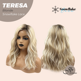 JBEXTENSION 18 Inches Mix Blonde Pre-Cut Snowflake Lace Frontlace Glueless Wig TERESA BLONDE【PERMATEASE】【BENDY EAR TABS】