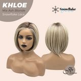 JBEXTENSION 12 Inches Bob Cut Mix Ash Blonde Pre-Cut Snowflake Lace Frontlace Glueless Wig KHLOE MIX ASH BLONDE【PERMATEASE】【BENDY EAR TABS】