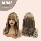 JBEXTENSION 16 Inches Scalpiana 3.5X4 Hard Silky Top Natural Scalp Effect Hazelnut Body Wave Wig With Bangs Wig MIMI SILKY TOP HAZELNUT