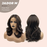 JBEXTENSION 20 Inches Brown Curly Lace Front Wig.Pre Plucked 13*4 HD Transparent Lace Frontal Handmade Futura Fiber Swiss Lace Synthetic Fiber Glueless Wig JADOR M BROWN