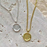 JBSELECTION Round Necklace | Round Pendant Necklaces for Women Gold Silver Plated