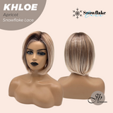 JBEXTENSION 12 Inches Bob Cut Apricot Pre-Cut Snowflake Lace Frontlace Glueless Wig KHLOE APRICOT【PERMATEASE】【BENDY EAR TABS】- M/L