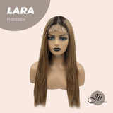 JBEXTENSION 24 Inches Mocha With Dark Root Straight Frontlace Wig With Baby Hair LARA