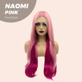 JBEXTENSION 28 Inches Mix Pink Fushia Color Fashion Frontlace Wig NAOMI PINK
