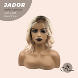 JBEXTENSION 10 Inches Light Apricot Curly Lace Front Wig.Pre Plucked 13*3 HD Transparent Lace Frontal Handmade Futura Fiber Swiss Lace Synthetic Fiber Glueless Wig JADOR LIGHT APRICOT