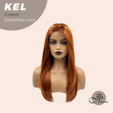 JBEXTENSION 22 Inches Copper Pre-Cut Snowflake Lace Frontlace Glueless Wig KEL COPPER【PERMATEASE】【BENDY EAR TABS】
