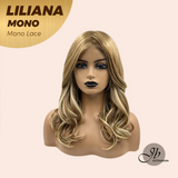 JBEXTENSION LILIANA MONO Full Monofilament Handmade Full Lace Full Hand Tied Wig 18 Inches Honey Blonde Mono Lace Handmade Futura Fiber Wig Glueless Wig LILIANA MONO【BENDY EAR TABS】