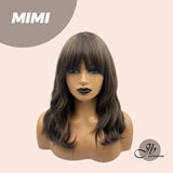 JBEXTENSION 18 Inches Cold Brown Body Wave With Full Bangs Wig MIMI