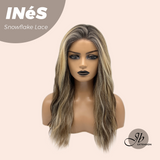 JBEXTENSION 22 Inches Mix Blonde Pre-Cut Snowflake Lace Frontlace Glueless Wig INéS SNOWFLAKE【PERMATEASE】【BENDY EAR TABS】