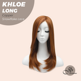 JBEXTENSION 18 Inches Copper Pre-Cut Snowflake Lace Frontlace Glueless Wig KHLOE LONG COPPER【PERMATEASE】【BENDY EAR TABS】