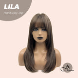 JBEXTENSION 20 Inches Scalpiana Cold Brown Wolf Cut 3.5X4 Hard Silky Top Natural Scalp Effect Wig With Bangs LILA
