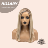 JBEXTENSION 16 Inches Blonde Straight Pre-Cut Side Part Snowflake Lace Frontlace Glueless Wig HILLARY SNOWFLAKE【BENDY EAR TABS】