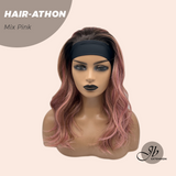JBEXTENSION 18 Inches Curly Mix Pink Headband Wig HAIR-ATHON - MIX PINK
