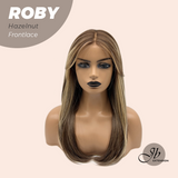 JBEXTENSION 22 Inches Hazelnut Blonde Highlight Women Pre-Cut Frontlace Glueless Wig ROBY HAZELNUT