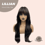 JBEXTENSION 26 Inches Scalpiana Tea Black Darkest Brown Curly 3.5X4 Hard Silky Top Natural Scalp Effect Wig LILLIAN