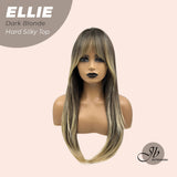 JBEXTENSION 26 Inches Scalpiana Dark Blonde Wolf Cut 3.5X4 Hard Silky Top Natural Scalp Effect Wig With Bangs ELLIE DARK BLONDE Silk Top