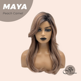 JBEXTENSION 22 Inches Peach Camel Women Fashion Full Machine Wig MAYA PEACH CAMEL【PLUS PERMATEASE】【BENDY EAR TABS】