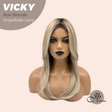 JBEXTENSION 20 Inches Bali Blonde Pre-Cut Snowflake Lace Frontlace Glueless Wig VICKY BALI BLONDE【PERMATEASE】【BENDY EAR TABS】- M/L
