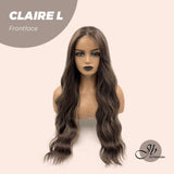 JBEXTENSION 26 Inches Body Wave Brown With Highlight Pre-Cut Frontlace Glueless Wig CLAIRE LACE L