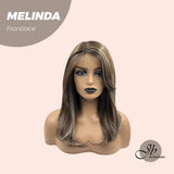 Nichole's Selection - 18 Inches Brown With Highlight Pre-Cut Frontlace Glueless Side Part Wig MELINDA