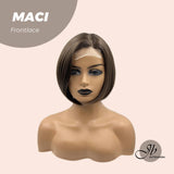 JBEXTENSION 10 Inches Bob Cut Brown Side Part Frontlace Glueless Wig MACI