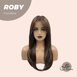 Nichole's Selection -22 Inches Brown Medium Length Women Pre-Cut Frontlace Glueless Wig ROBY