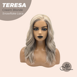 JBEXTENSION 18 Inches Cream Blonde Pre-Cut Snowflake Lace Frontlace Glueless Wig TERESA CREAM BLONDE【PERMATEASE】【BENDY EAR TABS】