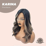 JBEXTENSION 18 Inches Body Wave Black With Blonde Highlight Side Part Frontlace Wig KARINA