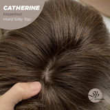 JBEXTENSION 25 Inches Scalpiana Hazelnut 3.5X4 Hard Silky Top Natural Scalp Effect Wig With Bangs CATHERINE HAZELNUT