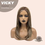 JBEXTENSION 20 Inches Hazelnut Pre-Cut Snowflake Lace Frontlace Glueless Wig VICKY HAZELNUT【PERMATEASE】【BENDY EAR TABS】