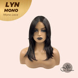 JBEXTENSION LYN MONO Partial Monofilament Wig 17 Inches Natural Black Partial Mono Lace Glueless Wig Lyn Mono【BENDY EAR TABS】