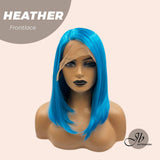 JBEXTENSION 15 Inches Blue Straight Side Part Frontlace Wig HEATHER