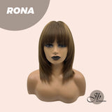 JBEXTENSION 14 Inches Brown Wig With Bangs RONA