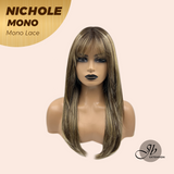 JBEXTENSION NICHOLE MONO Monofilament Handmade Wig 6X5 Full Monofilament Hand Tied Top Wig 23 Inches Hazelnut Mono Lace Wig With Anti-slip Silicone Strips Glueless Wig NICHOLE MONO【BENDY EAR TABS】