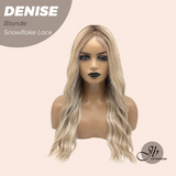 JBEXTENSION 24 Inches Blonde Wave Pre-Cut Snowflake Lace Frontlace Glueless Wig DENISE BLONDE【PERMATEASE】【BENDY EAR TABS】- M/L