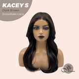 JBEXTENSION 20 Inches Dark Brown Pre-Cut Snowflake Lace Frontlace Glueless Wig KACEY S DARK BROWN【PERMATEASE】【BENDY EAR TABS】