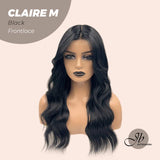 JBEXTENSION 22 Inches Body Wave Jet Black Pre-Cut Frontlace Glueless Wig CLAIRE M BLACK