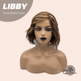 JBEXTENSION 11 Inches Wave Caramel Pre-Cut Side Part Snowflake Lace Frontlace Glueless Wig LIBBY【BENDY EAR TABS】