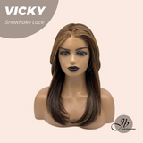 JBEXTENSION 20 Inches Caramel Pre-Cut Snowflake Lace Frontlace Glueless Wig VICKY【PERMATEASE】【BENDY EAR TABS】