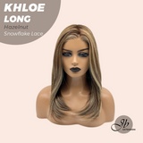 JBEXTENSION 18 Inches Hazelnut Blonde Highlight Pre-Cut Snowflake Lace Frontlace Glueless Wig KHLOE LONG HAZELNUT【PERMATEASE】【BENDY EAR TABS】