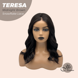 JBEXTENSION 18 Inches Midnight Brown( Black/Brown) Pre-Cut Snowflake Lace Frontlace Glueless Wig TERESA MIDNIGHT BROWN【PERMATEASE】【BENDY EAR TABS】