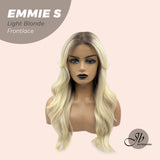 JBEXTENSION 22 Inches Curly Light Blonde Pre-Cut Frontlace Glueless Wig EMMIE S