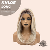 JBEXTENSION 18 Inches Butter Milk Pre-Cut Snowflake Lace Frontlace Glueless Wig KHLOE LONG BUTTER MILK【PERMATEASE】【BENDY EAR TABS】- M/L