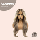 Nichole's Selection -27 Inches Blonde Curly Pre-Cut Frontlace Glueless Wig CLAUDIA