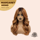 JBEXTENSION MARGARET MONO Monofilament Handmade Wig 6X5 Full Monofilament Hand Tied Top Wig 20 Inches Light Copper Mono Lace Handmade Futura Fiber Wig With Anti-slip Silicone Strips Glueless Wig MARGARET MONO【BENDY EAR TABS】