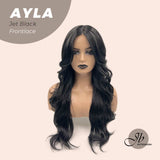 JBEXTENSION 24 Inches Body Wave Jet Black Pre-Cut Frontlace Wig AYLA JET BLACK